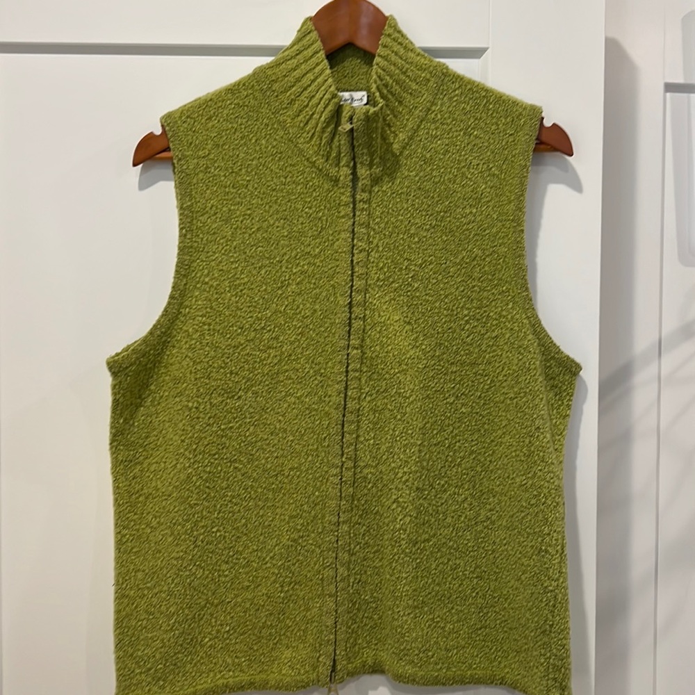 Cold water creek lime green nubby knit vest